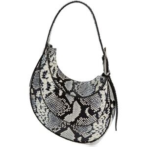 MUGLER Spiral Curve 02 Snakeskin Embossed Leather Shoulder Bag